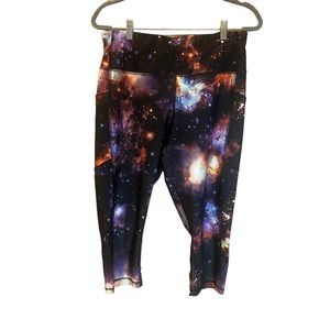 AVIA Cosmic Galaxy Print Leggings with Pockets Size Large